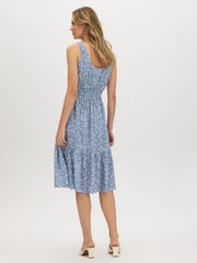 Printed Tiered Midi Dress