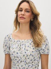 Ditsy Print Tiered Mini Dress