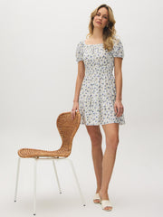 Ditsy Print Tiered Mini Dress