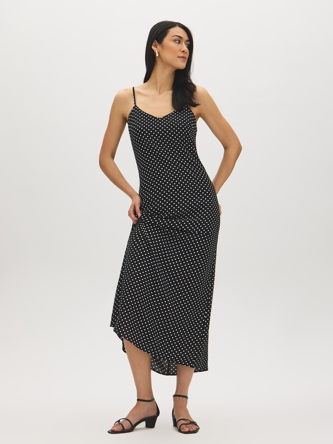 Polka Dot Midi Slip Dress