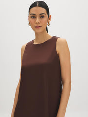 Satin Sheath Lace Hem Dress