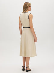 Cotton-Blend Wrap Midi Dress