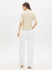 Short Sleeve Cable Knit Cardigan