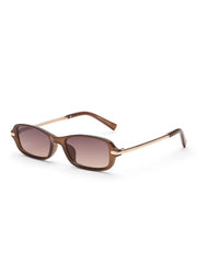 Rectangular Frame Sunglasses with Metal Details