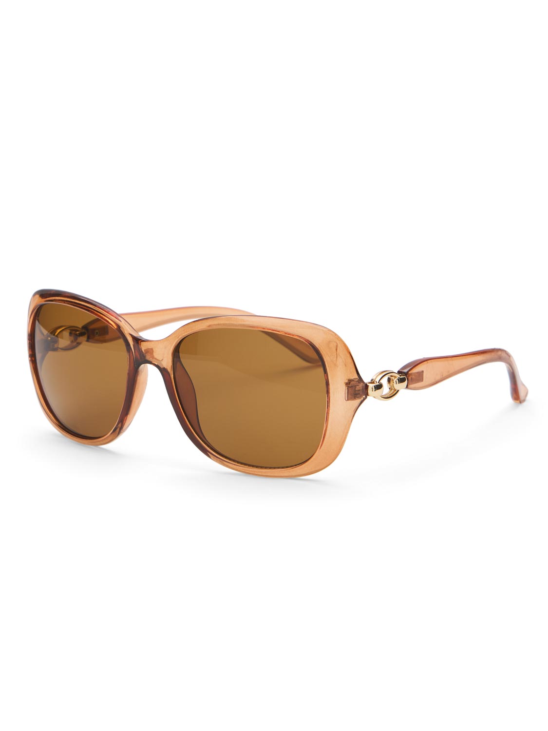 Oversized Frame Sunglasses with Gold Loop Detail