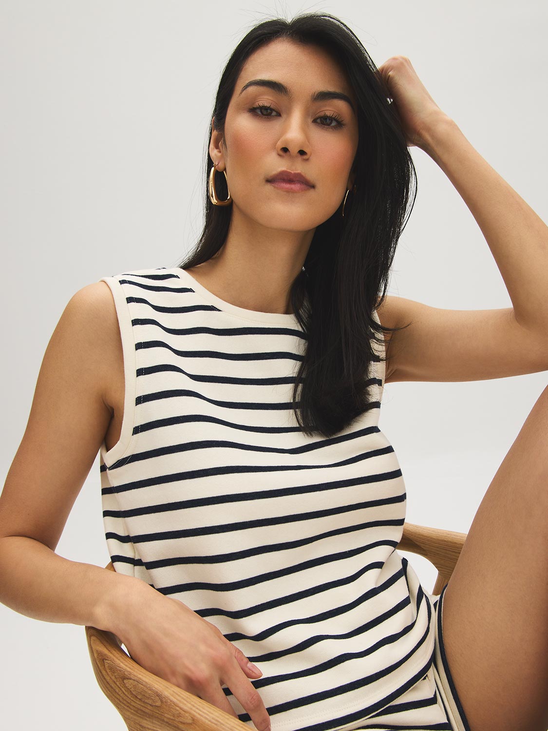 Striped French Terry Tank Top