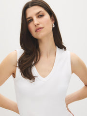 Cotton-Blend Rib Tank Top