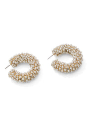 Pearl Wrap Chunky Hoop Earrings