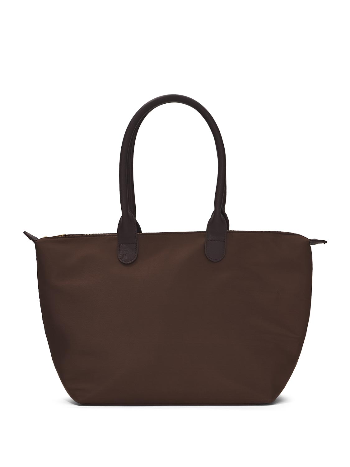 Nylon Tote Bag with Faux Leather Handles
