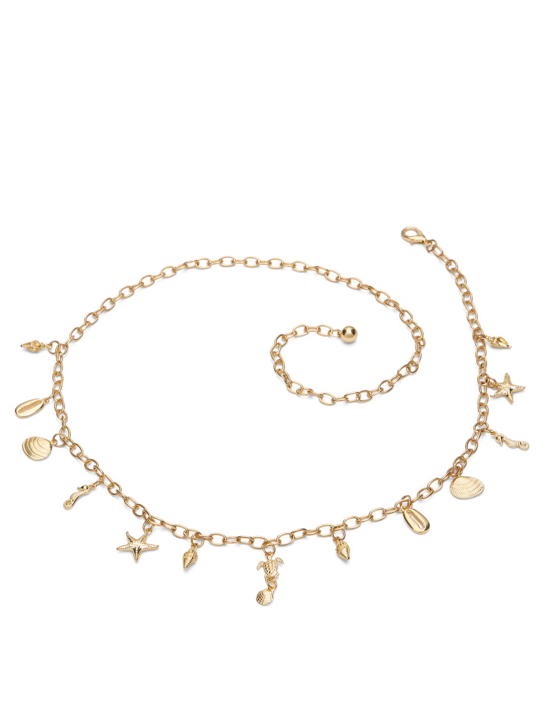 Metal Chain Belt with Charms