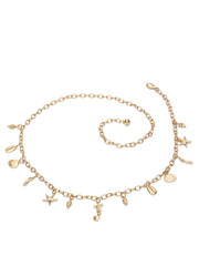 Metal Chain Belt with Charms