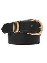 Faux Leather Belt with Loop Detail