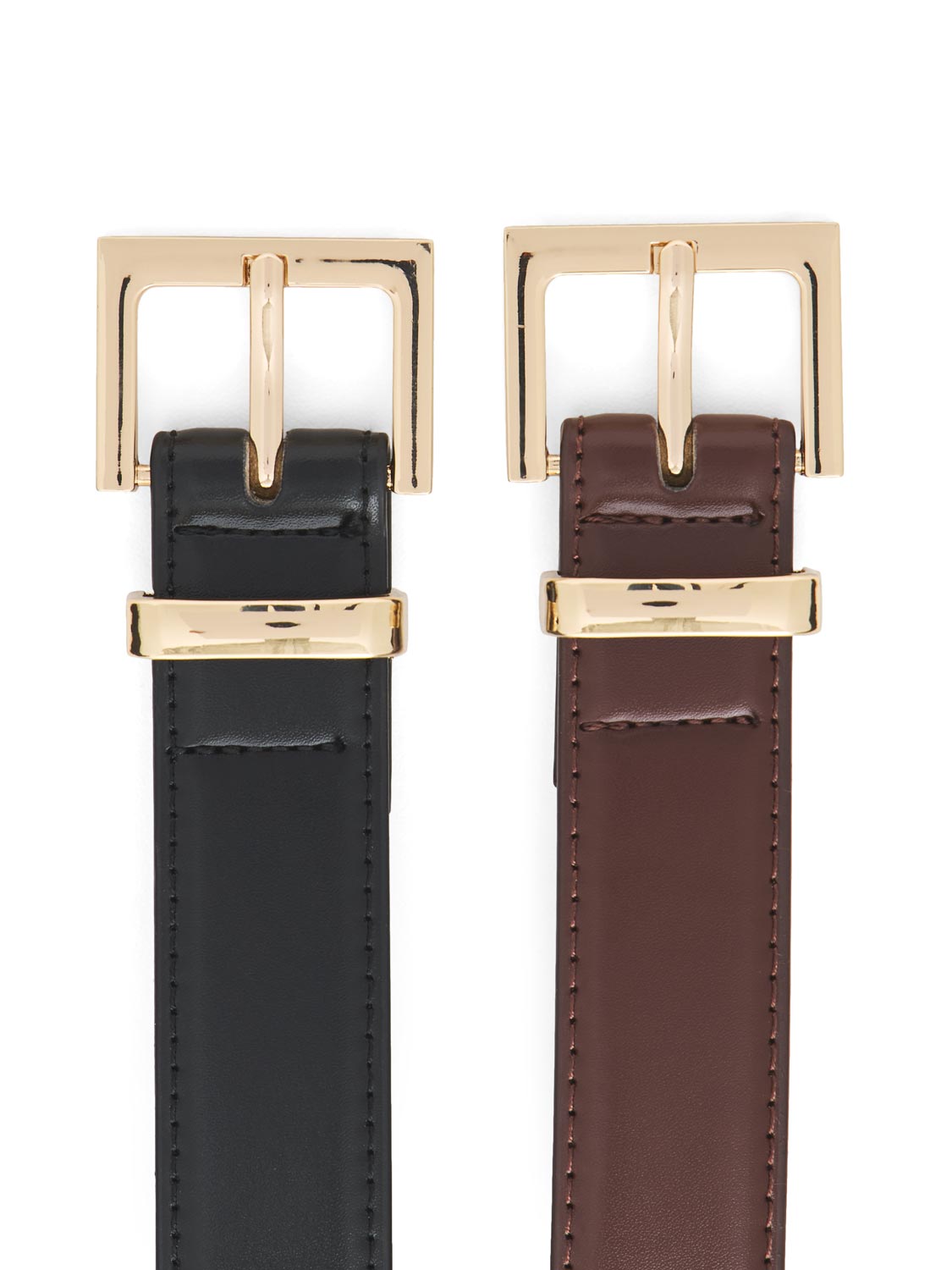 2-Pack Faux Leather Belt Set