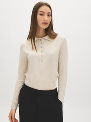 Pointelle Collared Sweater
