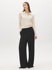 Pointelle Collared Sweater