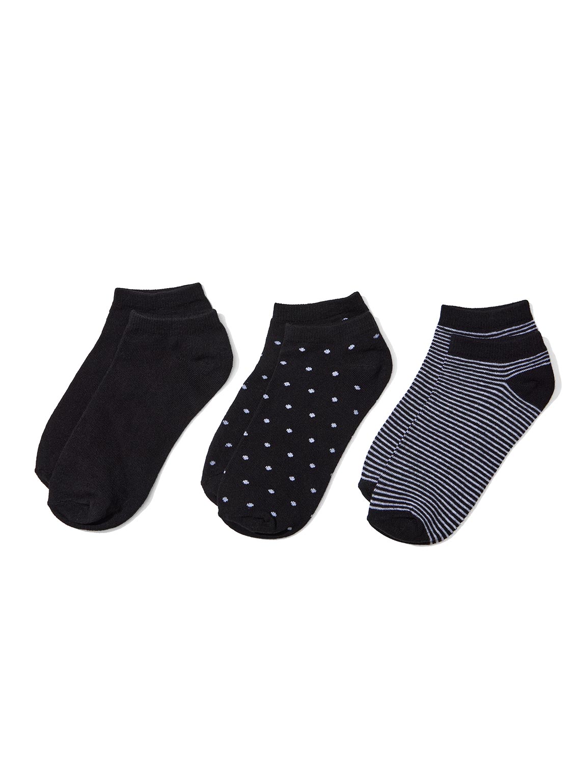 3-Pack Dot & Stripe Ankle Socks