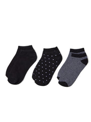 3-Pack Dot & Stripe Ankle Socks