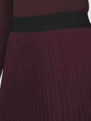 Pleated Chiffon Midi Skirt