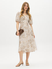 Floral Chiffon Midi Dress