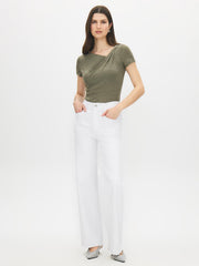 Asymmetrical Neck Melange Top