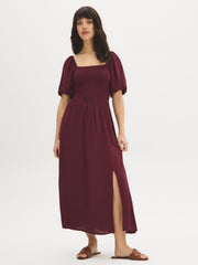 Square-Neck Midi Dress