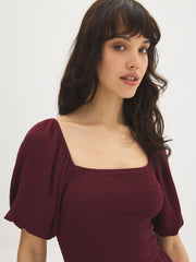 Square-Neck Midi Dress