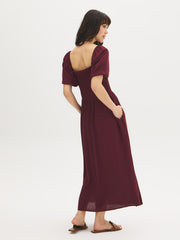 Square-Neck Midi Dress