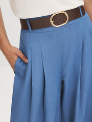 Soft Pleated Wide-Leg Pants