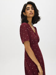 Polka Dot Flowy Midi Dress