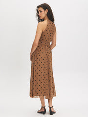 Polka Dot Halter Midi Dress