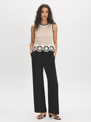 Floral Border Crochet Tank Top