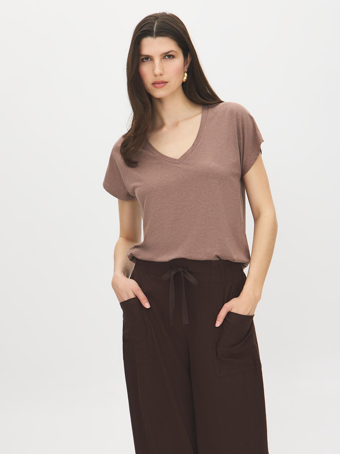 Melange Dolman Sleeve T-Shirt