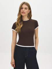 Layered Crew Neck Jersey Top