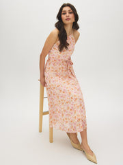 Floral Print Halter Midi Dress