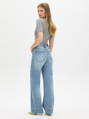 Wide-Hem Straight-Leg Jeans