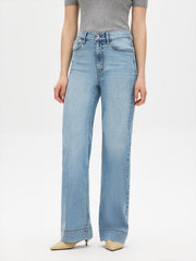Wide-Hem Straight-Leg Jeans