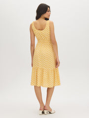 Shell Print Tiered Midi Dress