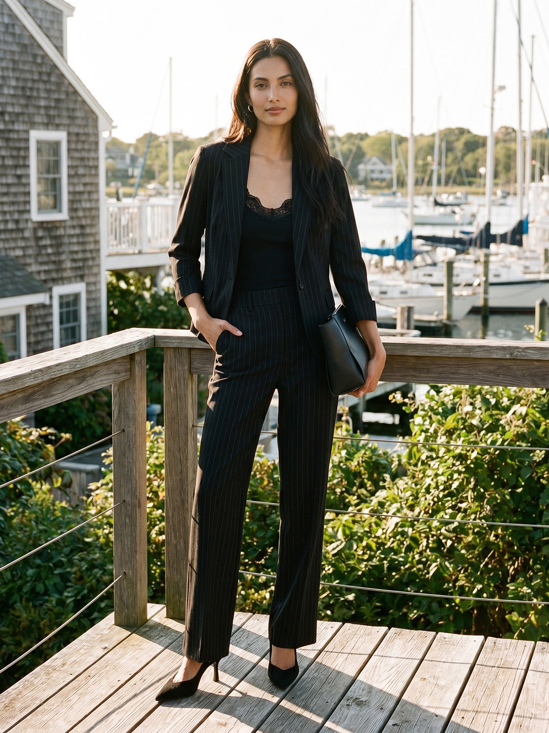 Striped Straight-Leg Trousers