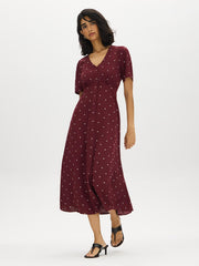 Polka Dot Flowy Midi Dress