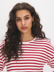 Striped Cotton Crew Neck Tee