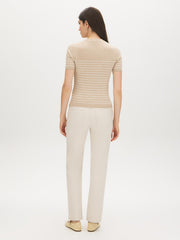 Striped Ribbed Crew Neck Sweater