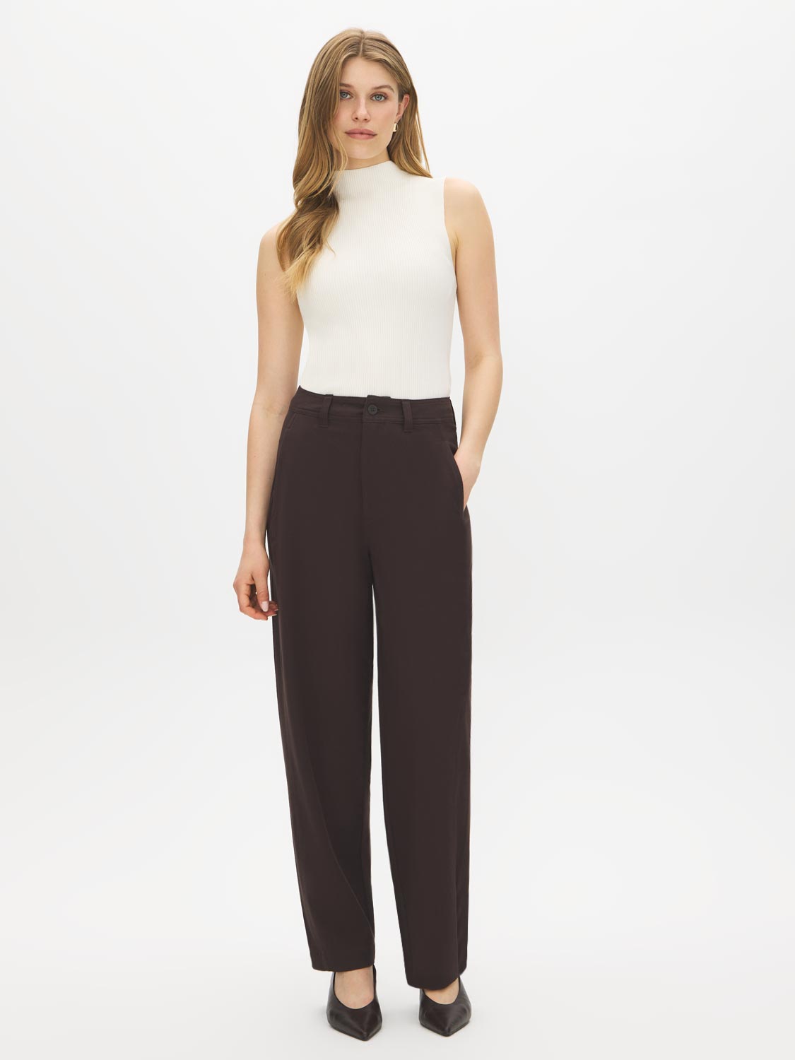 High-Rise Barrel Leg Pants