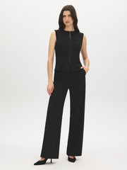 Sleeveless Zip-Front Vest Top
