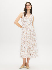 Floral Print Crinkle Chiffon Dress