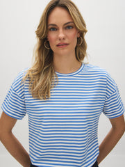 Striped Cotton Crew Neck Tee