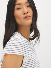 Striped Ruffle Sleeve Top