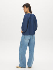 Button-Front Tencel Blouse