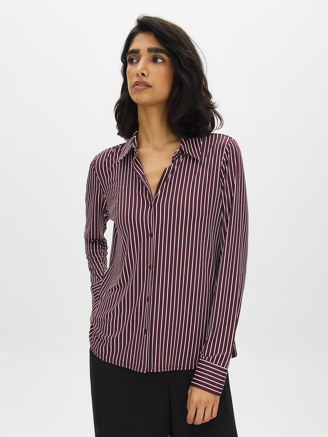 Striped Button-Up Blouse
