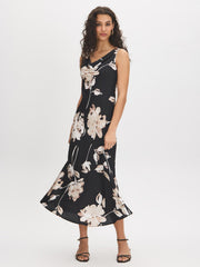 Floral Cowl Neck Dress
