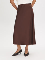 Satin Bias-Cut Skirt